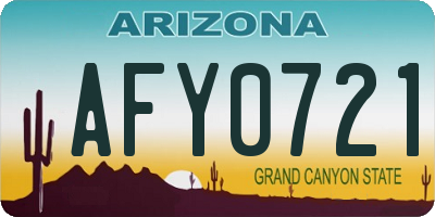 AZ license plate AFY0721