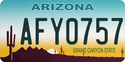 AZ license plate AFY0757