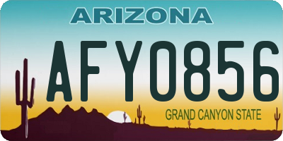 AZ license plate AFY0856