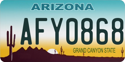 AZ license plate AFY0868