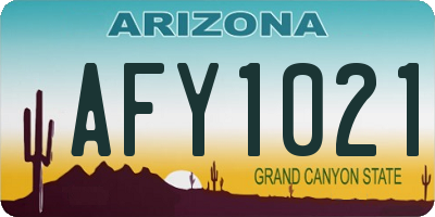 AZ license plate AFY1021