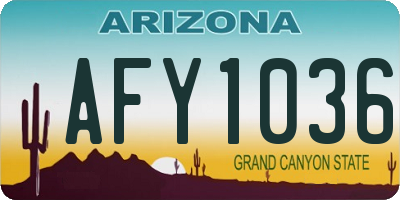 AZ license plate AFY1036