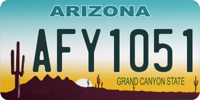 AZ license plate AFY1051