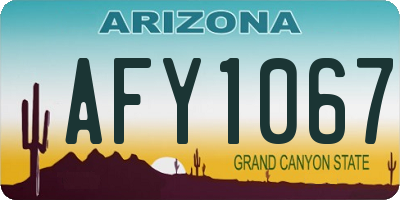 AZ license plate AFY1067
