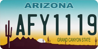 AZ license plate AFY1119
