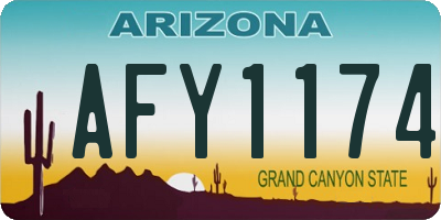 AZ license plate AFY1174