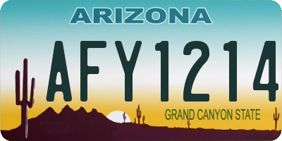 AZ license plate AFY1214