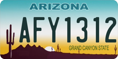 AZ license plate AFY1312