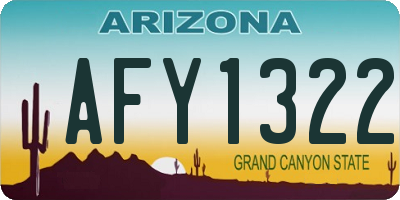AZ license plate AFY1322