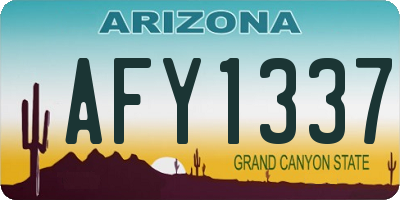 AZ license plate AFY1337