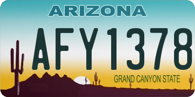 AZ license plate AFY1378