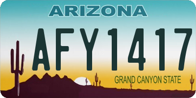 AZ license plate AFY1417