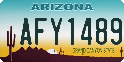 AZ license plate AFY1489