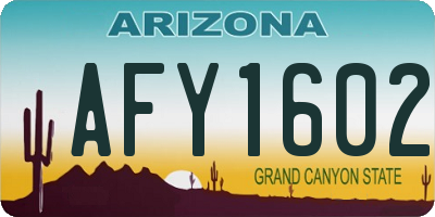 AZ license plate AFY1602