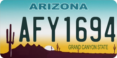 AZ license plate AFY1694