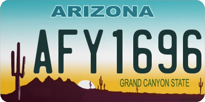 AZ license plate AFY1696