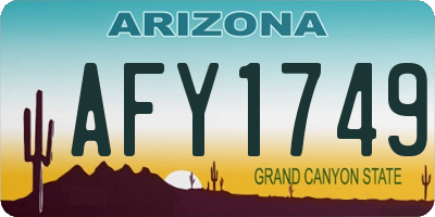 AZ license plate AFY1749