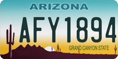 AZ license plate AFY1894
