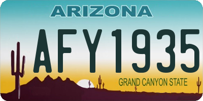 AZ license plate AFY1935