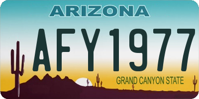 AZ license plate AFY1977