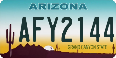 AZ license plate AFY2144