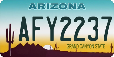 AZ license plate AFY2237