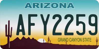 AZ license plate AFY2259