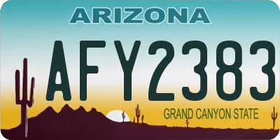 AZ license plate AFY2383