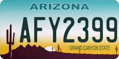 AZ license plate AFY2399