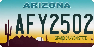AZ license plate AFY2502