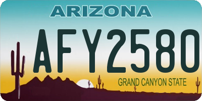 AZ license plate AFY2580
