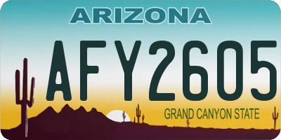 AZ license plate AFY2605