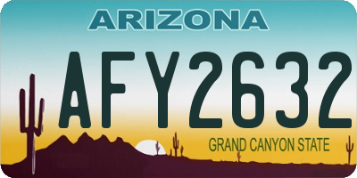 AZ license plate AFY2632