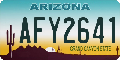 AZ license plate AFY2641