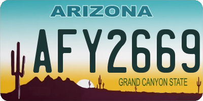 AZ license plate AFY2669
