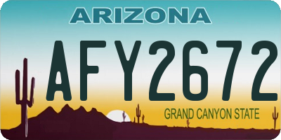 AZ license plate AFY2672