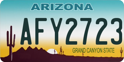 AZ license plate AFY2723