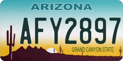 AZ license plate AFY2897