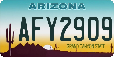 AZ license plate AFY2909