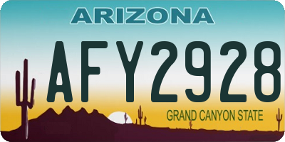 AZ license plate AFY2928