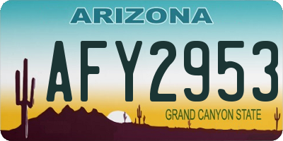 AZ license plate AFY2953