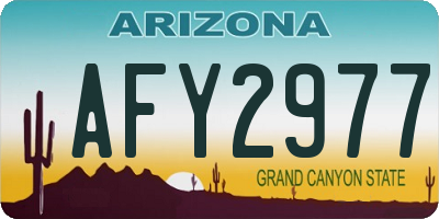 AZ license plate AFY2977