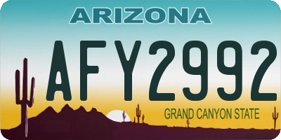 AZ license plate AFY2992