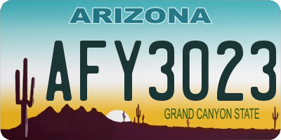 AZ license plate AFY3023