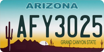 AZ license plate AFY3025