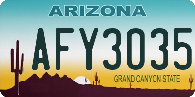 AZ license plate AFY3035