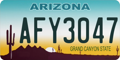 AZ license plate AFY3047