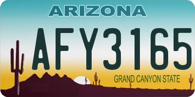 AZ license plate AFY3165