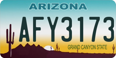 AZ license plate AFY3173