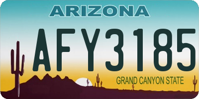 AZ license plate AFY3185
